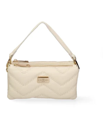 Geanta crossbody din piele cu logo, Auriu/Bej