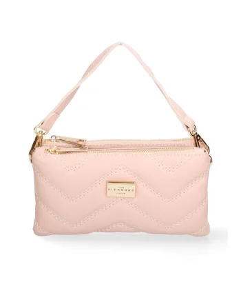 Geanta crossbody din piele cu logo, Auriu/Roz