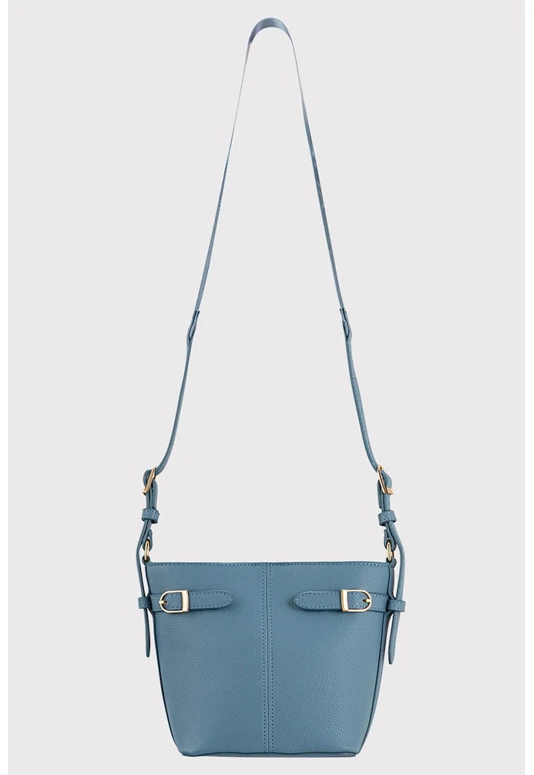 Geanta crossbody de piele ecologica, Albastru prafuit