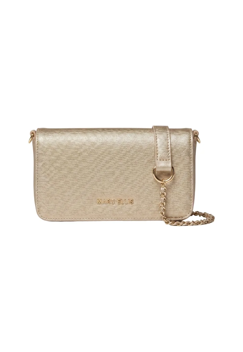 Geanta crossbody din piele ecologica, Auriu