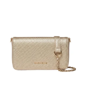 Geanta crossbody din piele ecologica, Auriu