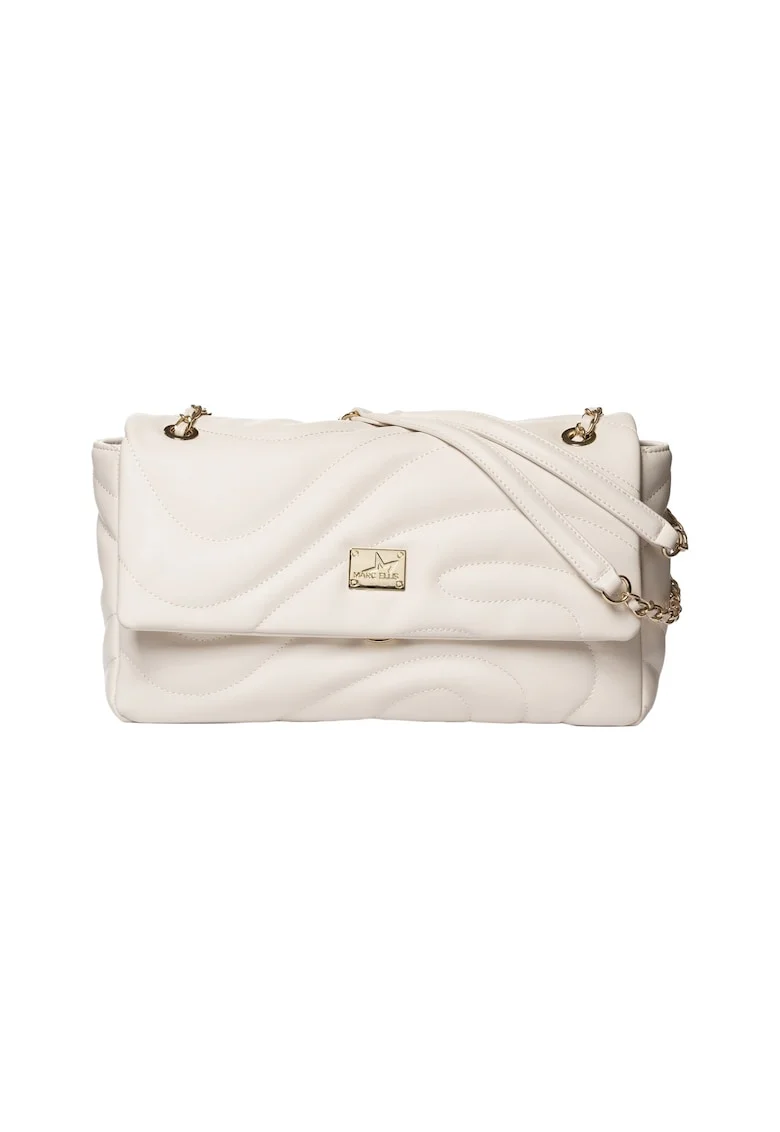 Geanta crossbody din piele ecologica Deep, Ecru