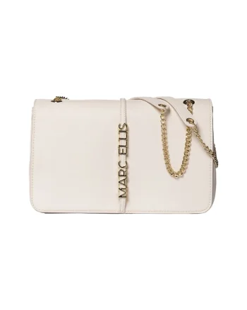 Geanta crossbody din piele ecologica cu logo Deep, Alb