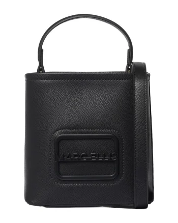 Geanta bucket mica din piele ecologica Elsie, Negru