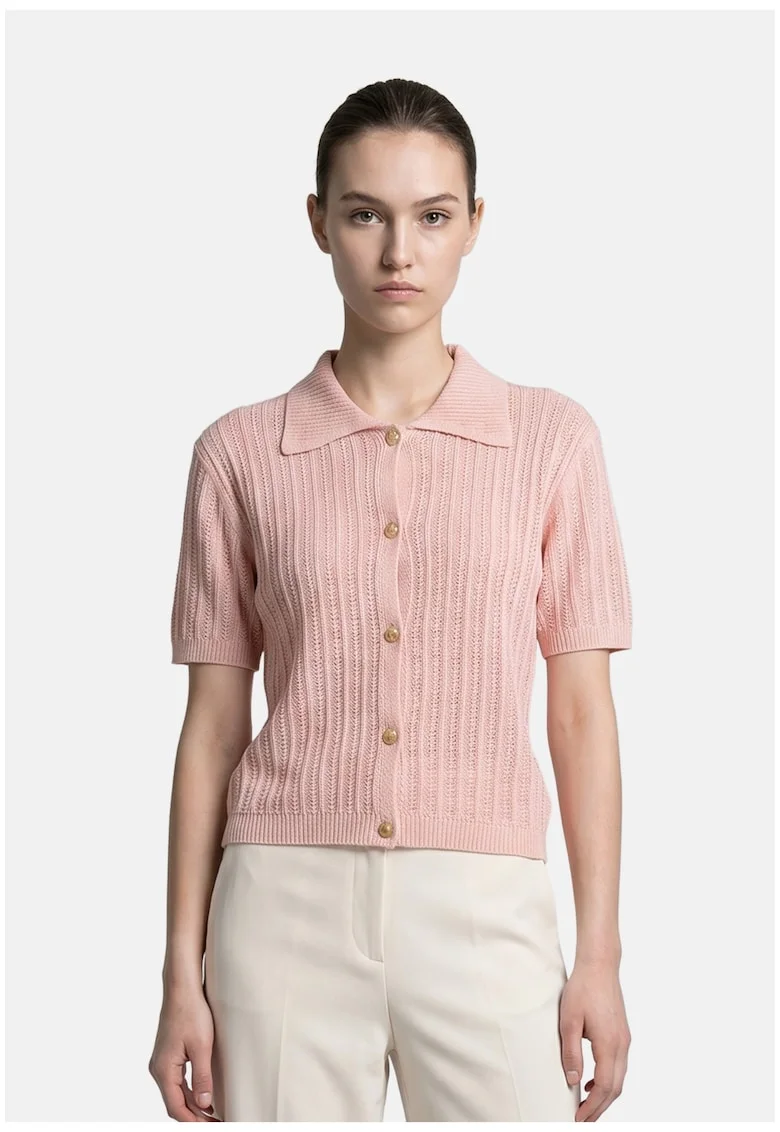 Cardigan cu maneci scurte, Roz deschis