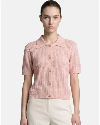 Cardigan cu maneci scurte, Roz deschis