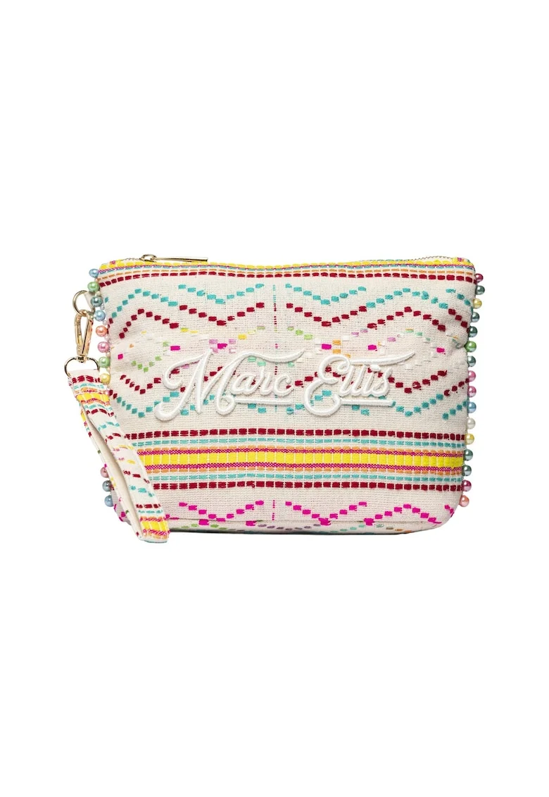 Geanta-etui din material textil cu logo brodat, Multicolor