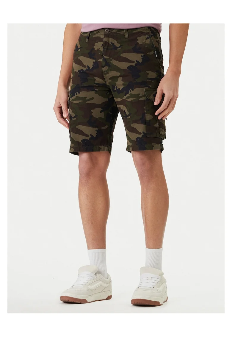 Pantaloni scurti Barbati,  bumbac, kaki, fermoar