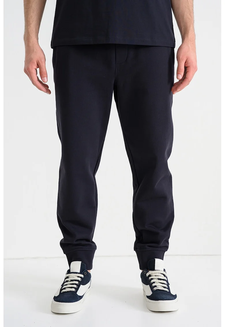 Pantaloni uni de trening din bumbac cu snur