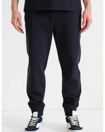 Pantaloni uni de trening din bumbac cu snur