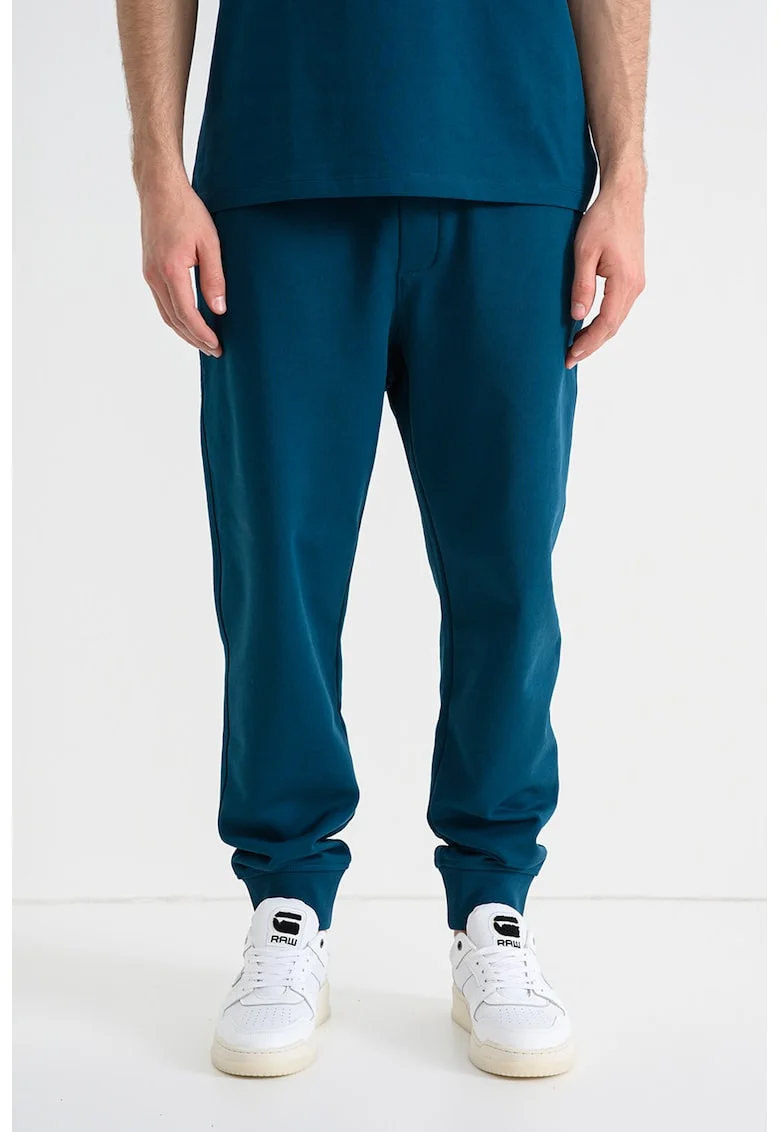 Pantaloni uni de trening din bumbac cu snur