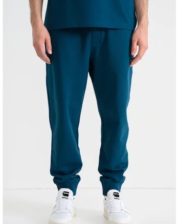 Pantaloni uni de trening din bumbac cu snur