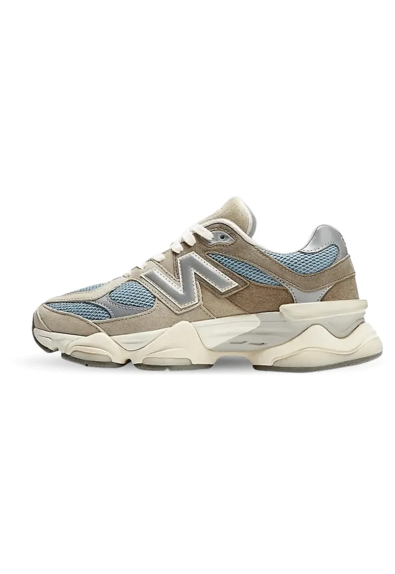 Pantofi sport unisex cu insertii din piele intoarsa si textil 9060