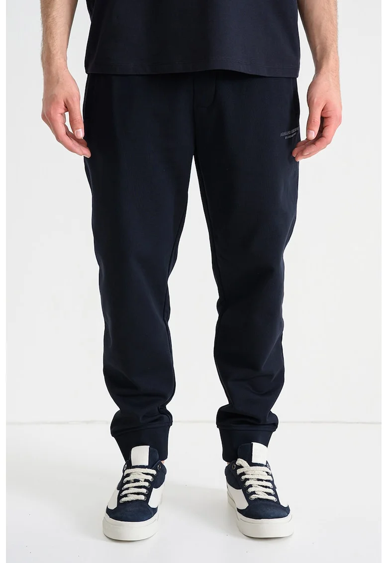 Pantaloni uni de trening din bumbac cu snur