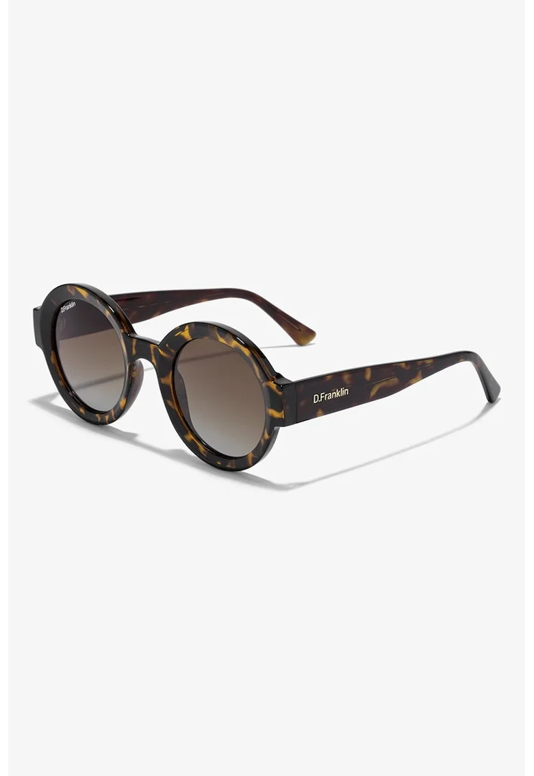 Ochelari de soare rotunzi cu lentile polarizate, Negru/Galben