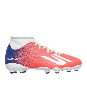 Pantofi Skx_2 Jr cu crampoane pentru fotbal, Coral/Alb optic