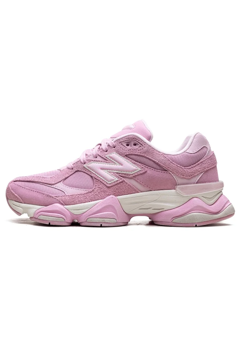 Pantofi sport cu insertii din piele intoarsa 9060, Roz