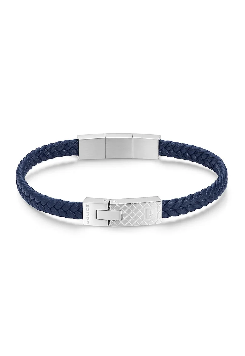 Bratara  Intersect piele Argintiu, Argintiu/Bleumarin