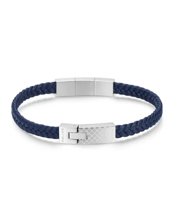 Bratara  Intersect piele Argintiu, Argintiu/Bleumarin