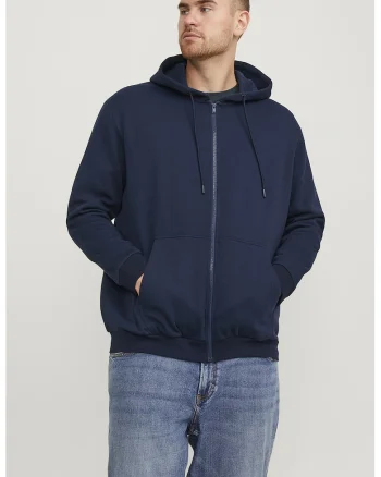 Hanorac plus size cu fermoar, Bleumarin