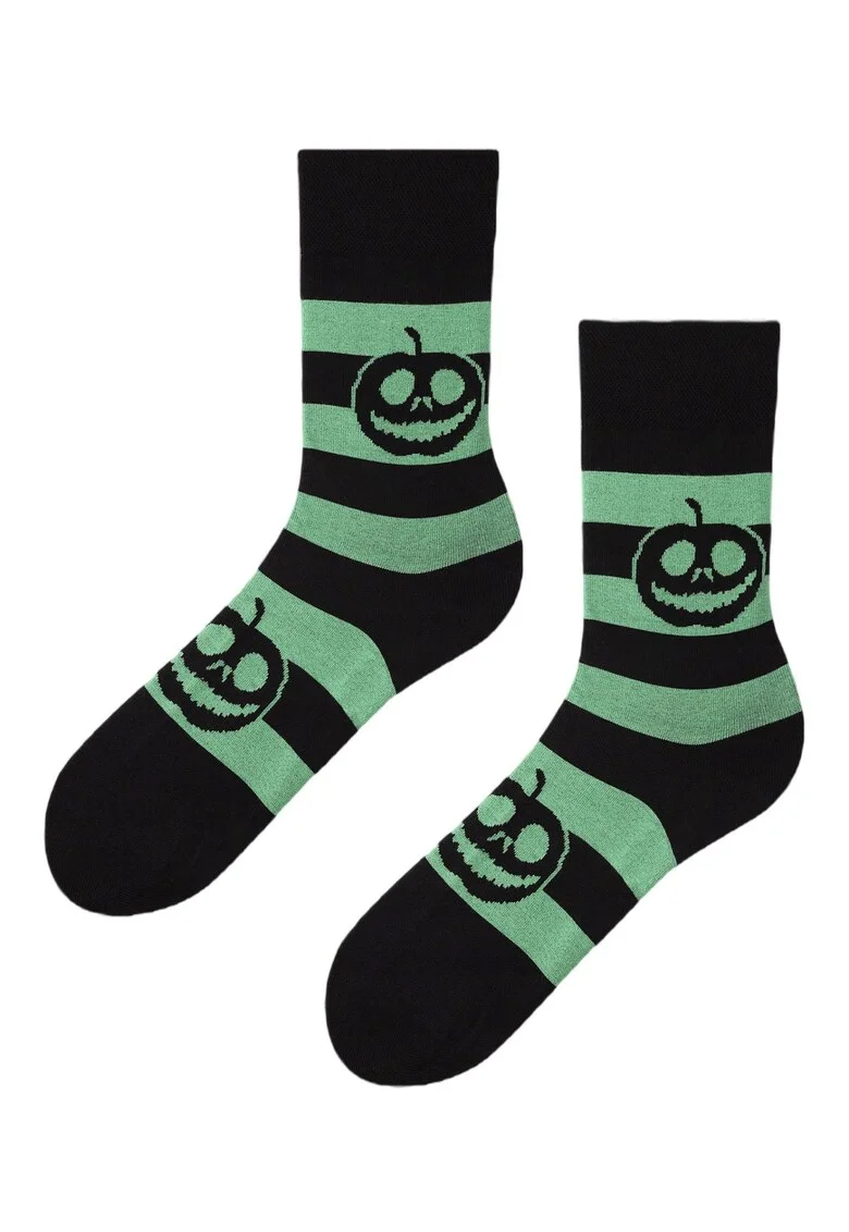 Sosete barbati,  Bumbac, Model dungi/dovleci, Verde/Negru,