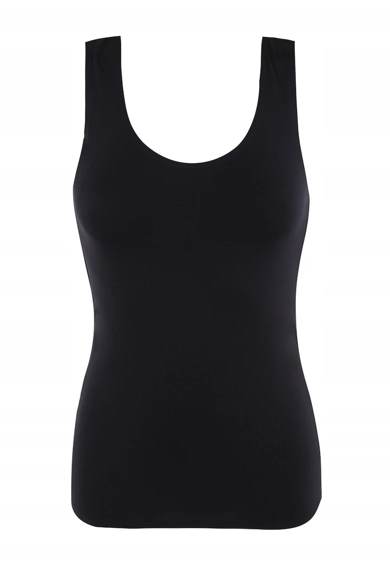 Maiou dama fara cusaturi,  Naked Skin, Nylon/Elastan, Marime unviersala, Negru