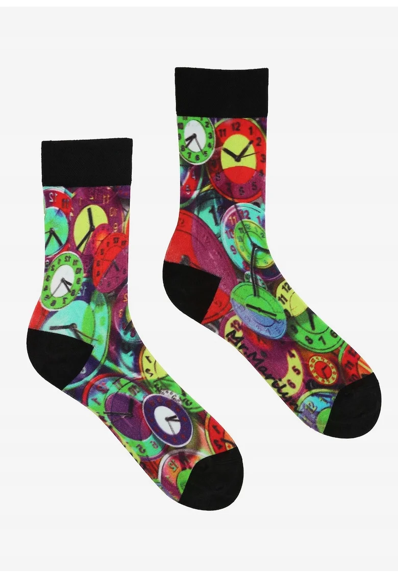 Sosete barbati,  Model ceas, Bumbac/Poliamida/Elastan, Multicolor,
