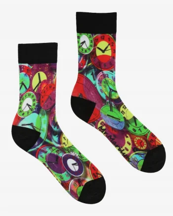 Sosete barbati,  Model ceas, Bumbac/Poliamida/Elastan, Multicolor,