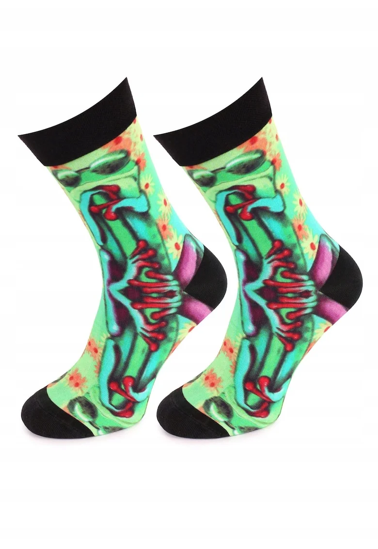 Sosete barbati,  Model broasca, Bumbac/Poliamida/Elastan, Multicolor,