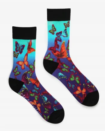 Sosete barbati,  Model fluturi, Bumbac/Poliamida/Elastan, Multicolor,