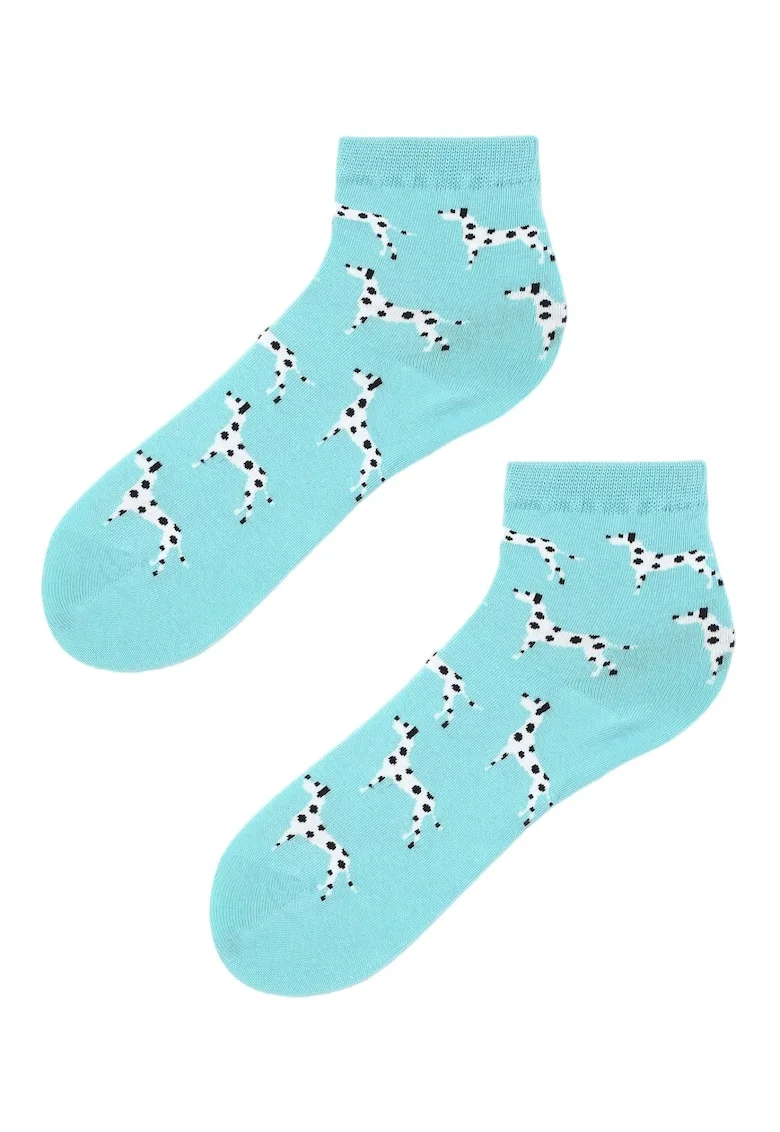 Sosete dama,  Bumbac, Model dalmatieni, Albastru,