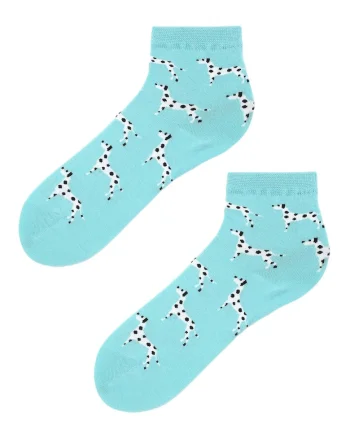 Sosete dama,  Bumbac, Model dalmatieni, Albastru,