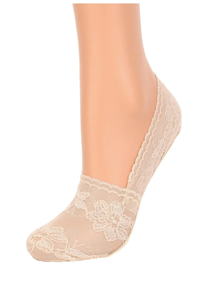 Sosete scurte din plasa cu broderie,  Visone,