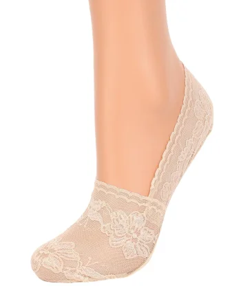 Sosete scurte din plasa cu broderie,  Visone,