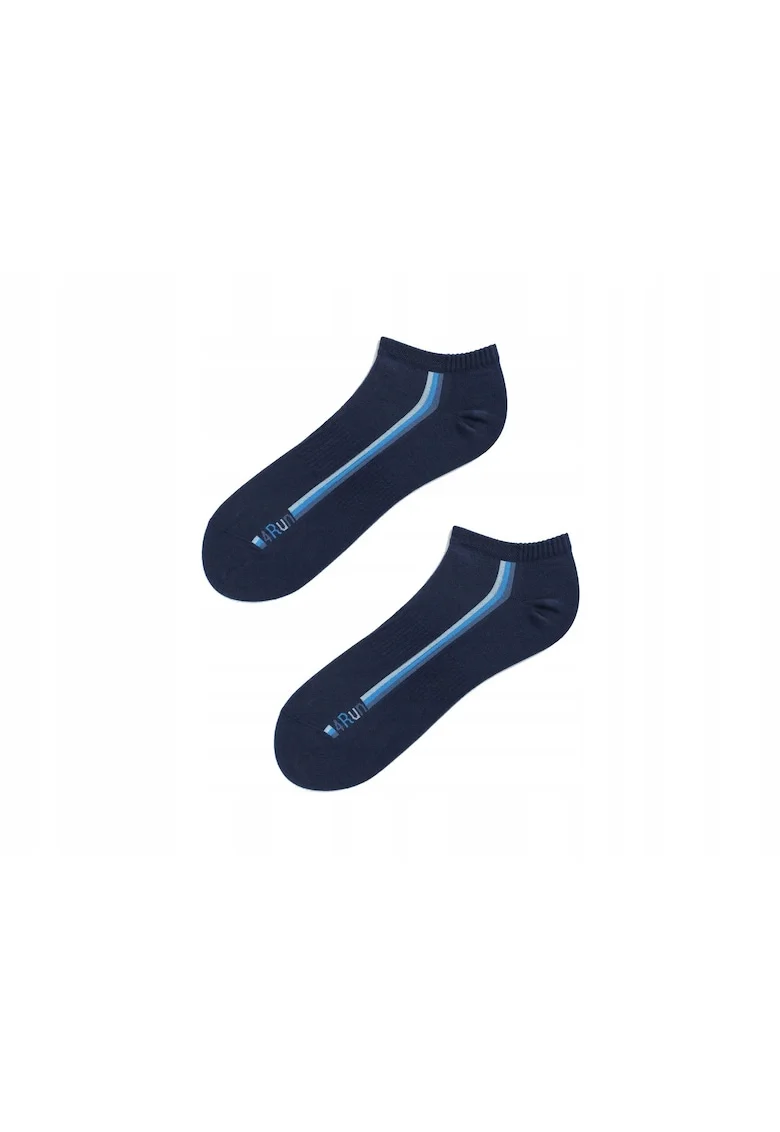 Sosete sport barbati,  4 Run St, Bumbac/Poliamida, Alb/Albastru, Bleumarin