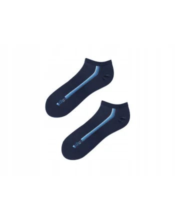 Sosete sport barbati,  4 Run St, Bumbac/Poliamida, Alb/Albastru, Bleumarin