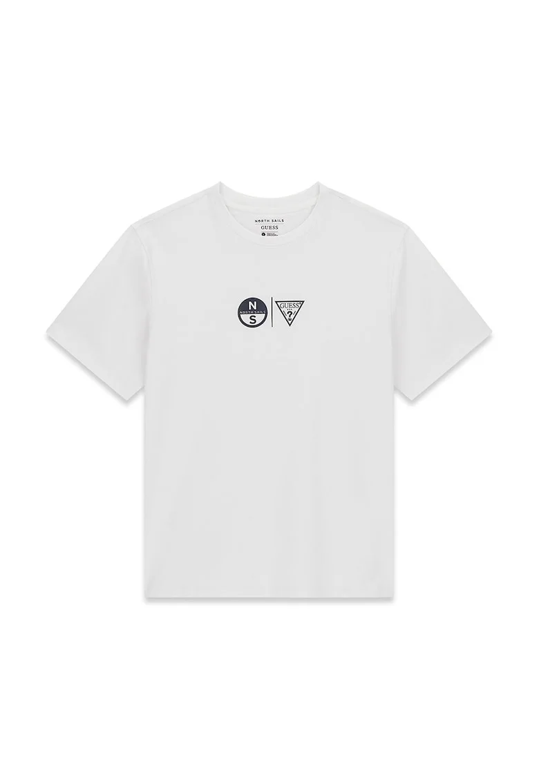 Tricou cu decolteu la baza gatului North Sails, Alb/Negru