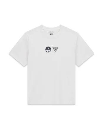 Tricou cu decolteu la baza gatului North Sails, Alb/Negru