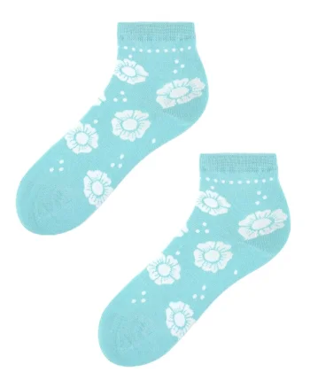 Sosete cu model floral,  Bumbac, Albastru,