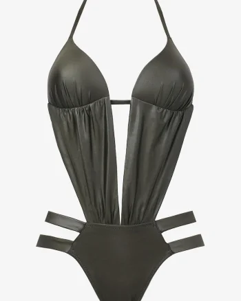 Costum de baie,  Poliamida/Elastan, Kaki, 36EU
