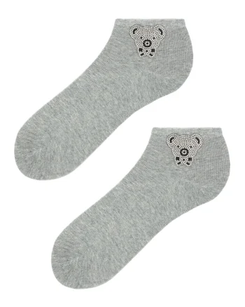 Sosete cu urs koala argintiu,  Bumbac, Gri, Marime universala