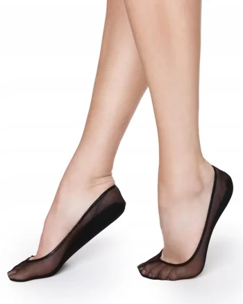 Talpici dama,  B43, Bumbac/Poliamida, Marime universala, Negru