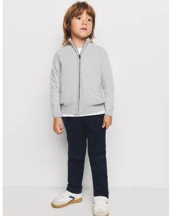 Cardigan cu fermoar si doua buzunare, Gri deschis