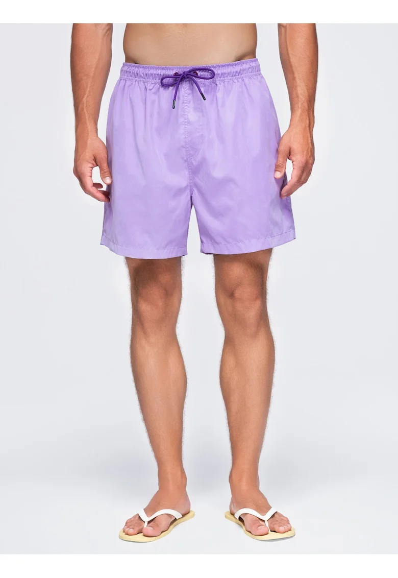 Pantaloni scurti de baie regular fit, uscare rapida, OM-SRSS-0216, Mov