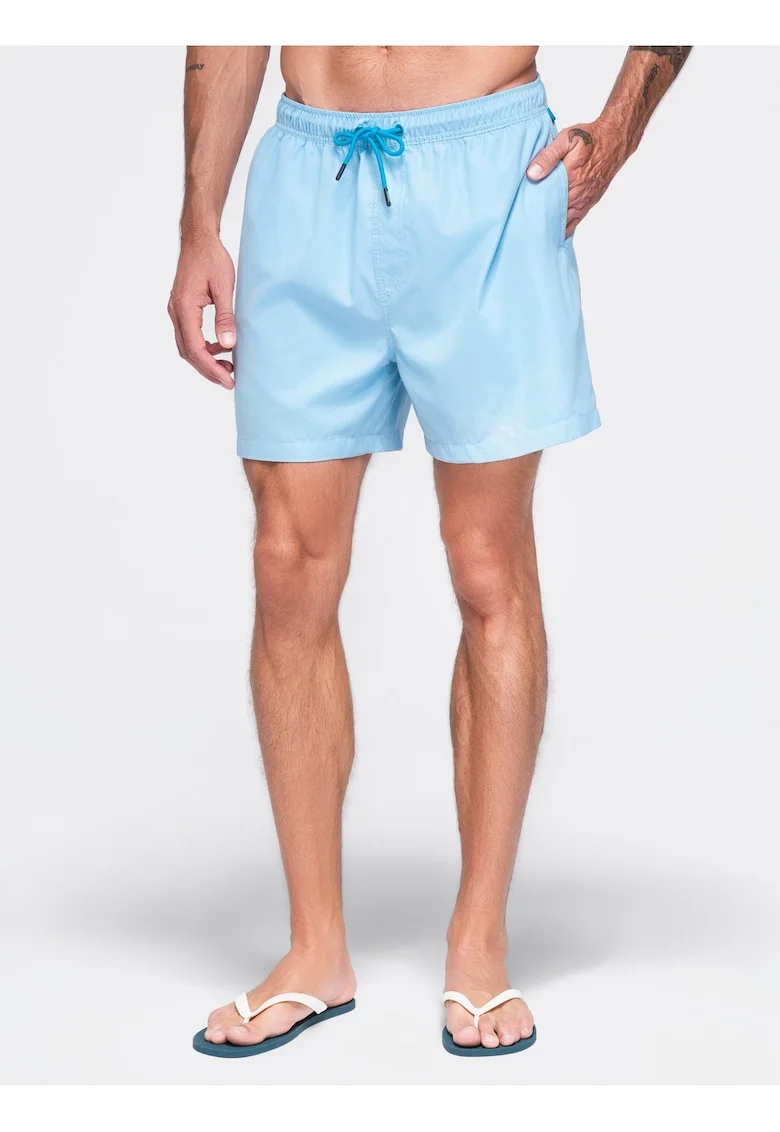 Pantaloni scurti de baie regular fit, uscare rapida, OM-SRSS-0216, Albastru