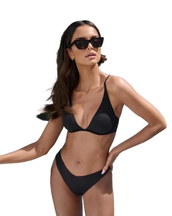 Sutien de baie sport, moale, pentru femei, Axelle,  poliamida/elastan, negru, Negru