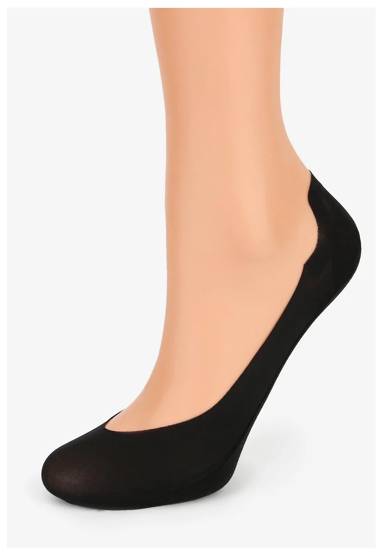 Sosete pentru femei,  Comfort Low, cu profil jos, din material elastic, talpa din bumbac, poliamida/elastan, set 2 perechi, 35-37, negru