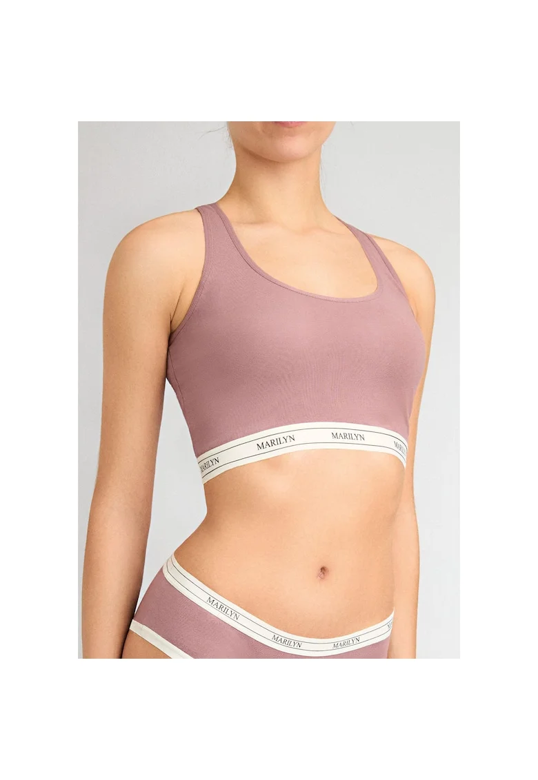 Top femei,  din bumbac respirabil, sportiv, Pruna, L/XL