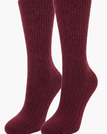 Sosete pentru femei,  Wool Soft, Rosu inchis
