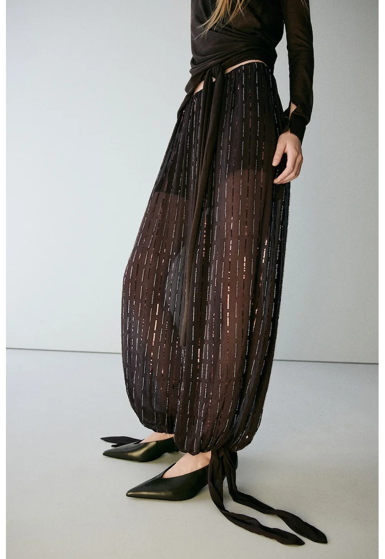 Pantaloni harem cu paiete, Maro inchis